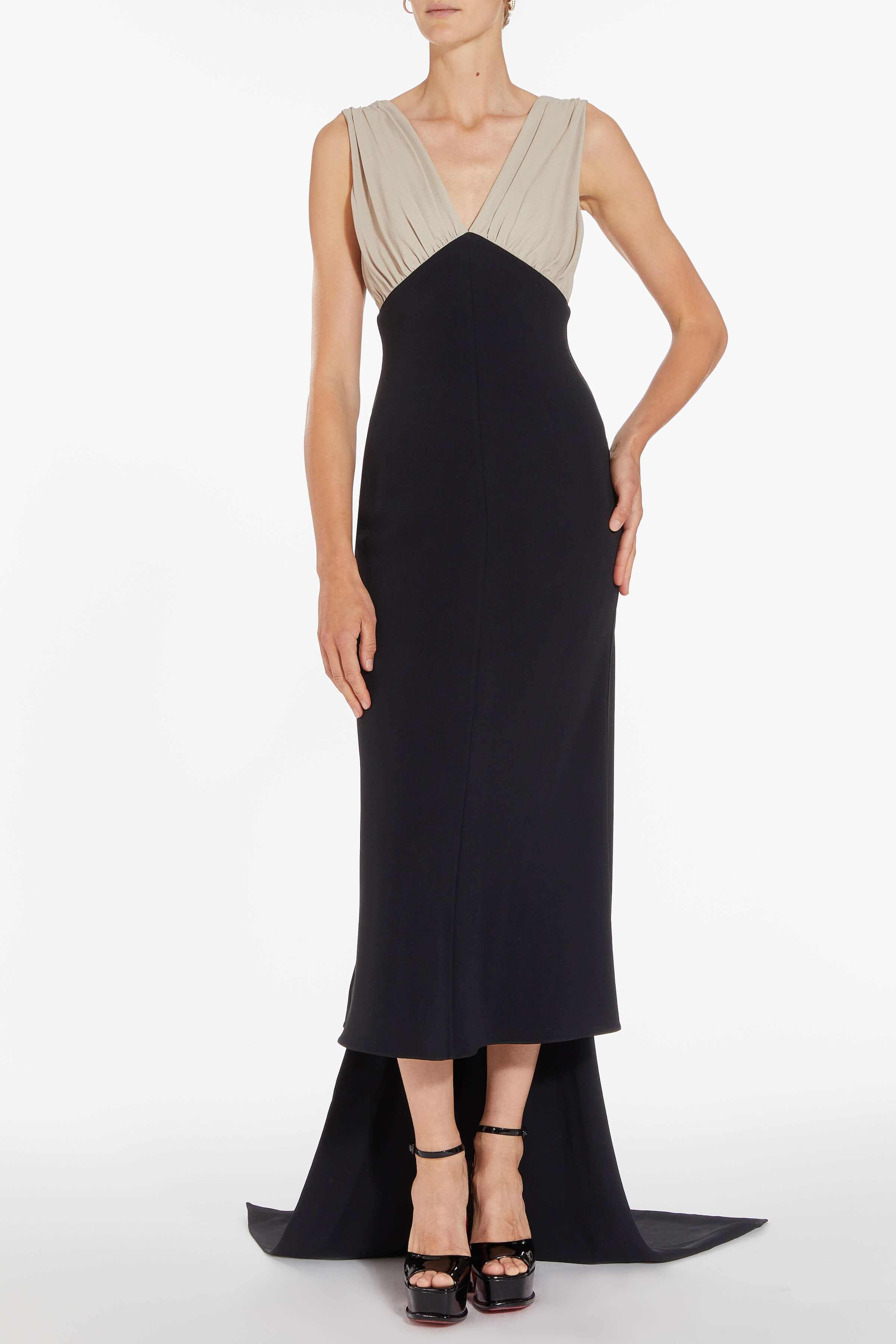 Cleopatra Colorblock Crepe Midi Dress