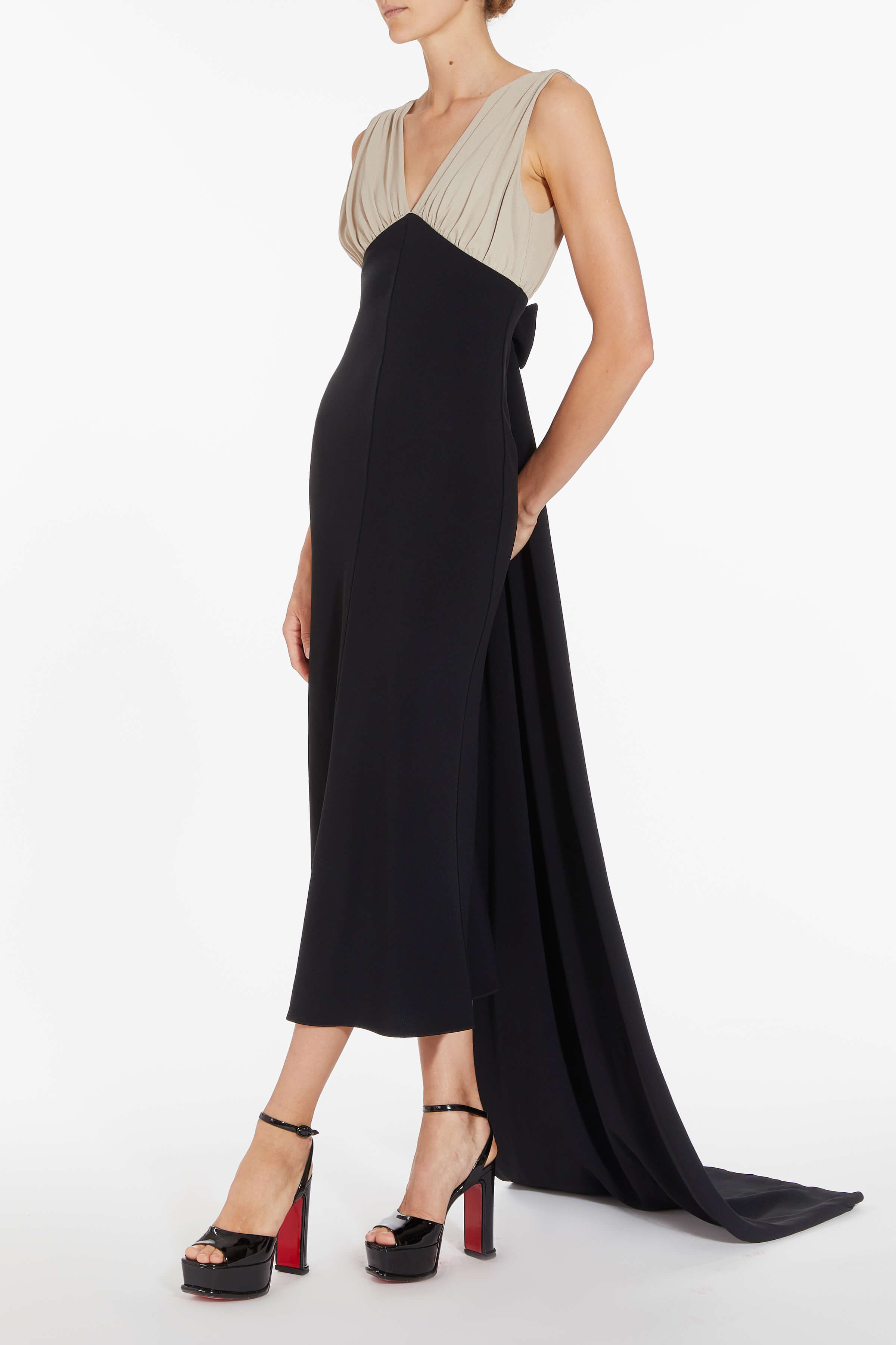 Cleopatra Colorblock Crepe Midi Dress