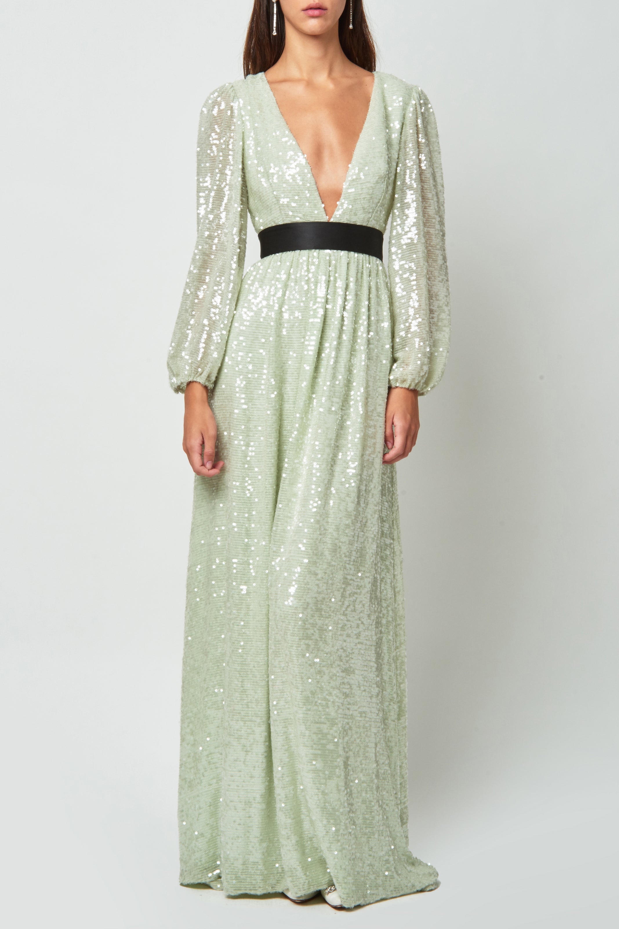 FINAL SALE: Dana Sage Sequin Gown