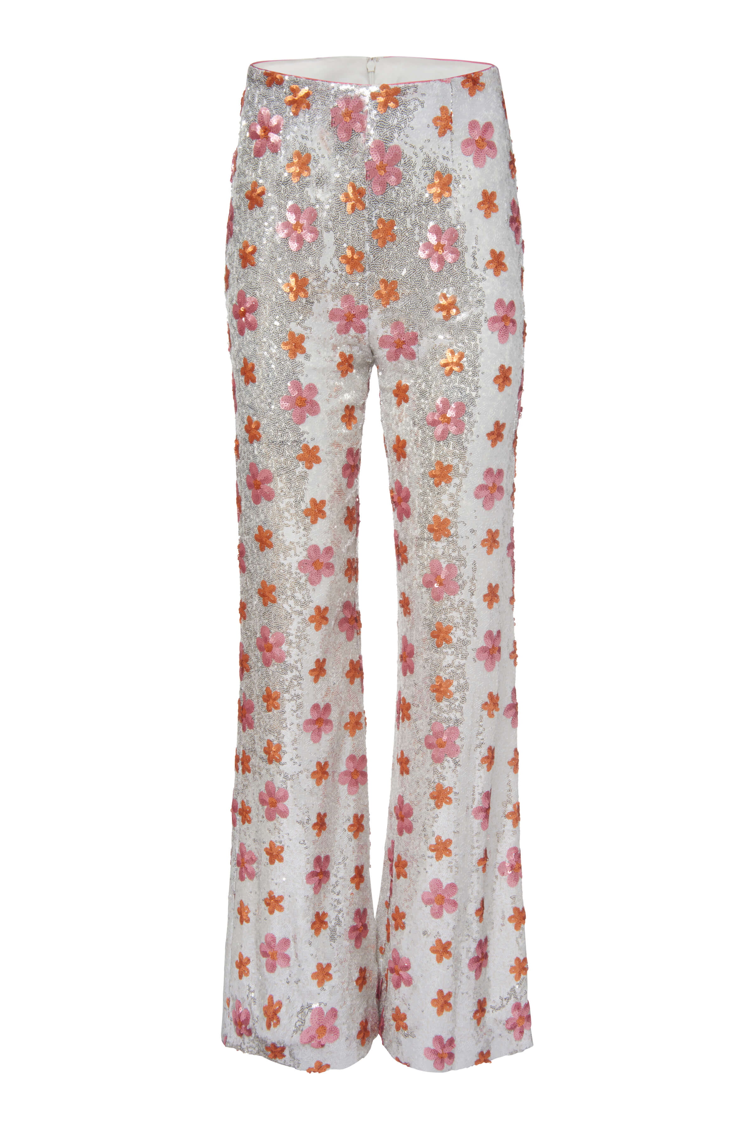 FINAL SALE: Ines Silver Sequin Floral Pant