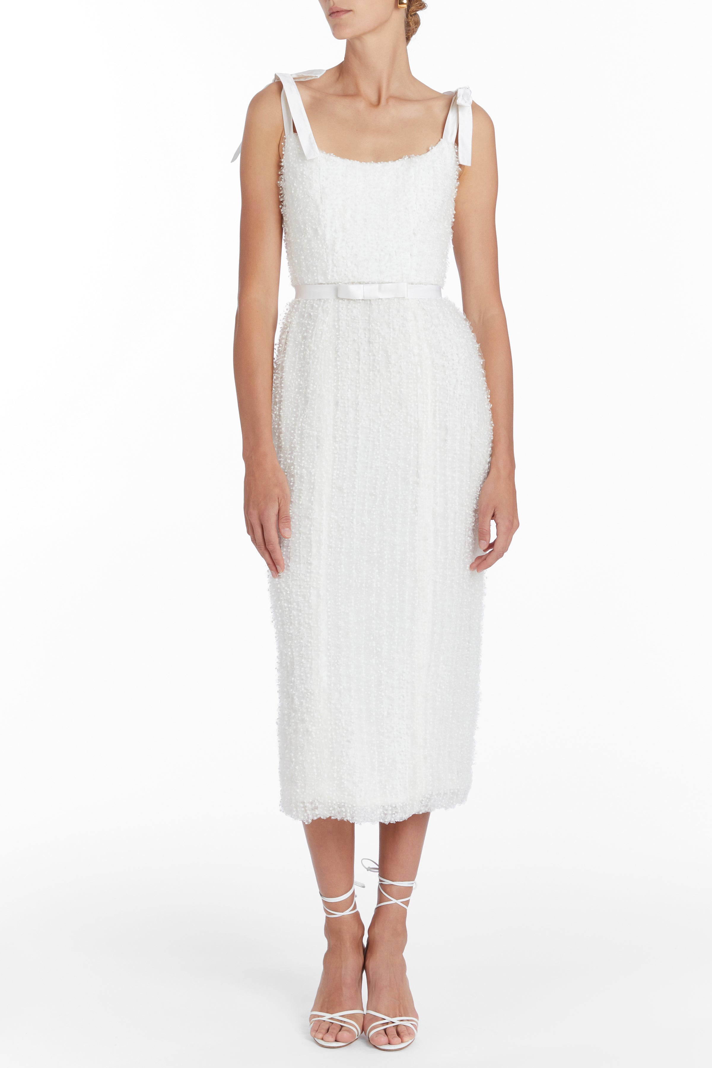 AURELIA Strappy Backless Maxi Dress (Ivory White Silk Crepe)