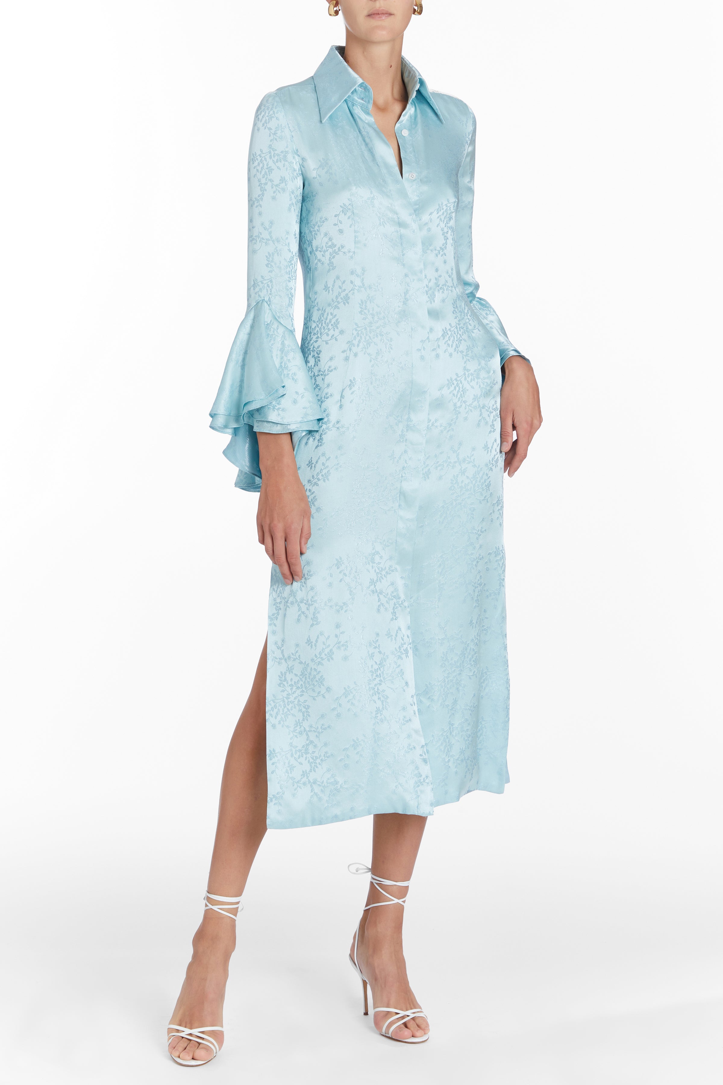 Gemma Floral Jacquard Shirt Dress