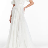 Venus White Dotted Tulle Gown