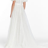 Venus White Dotted Tulle Gown