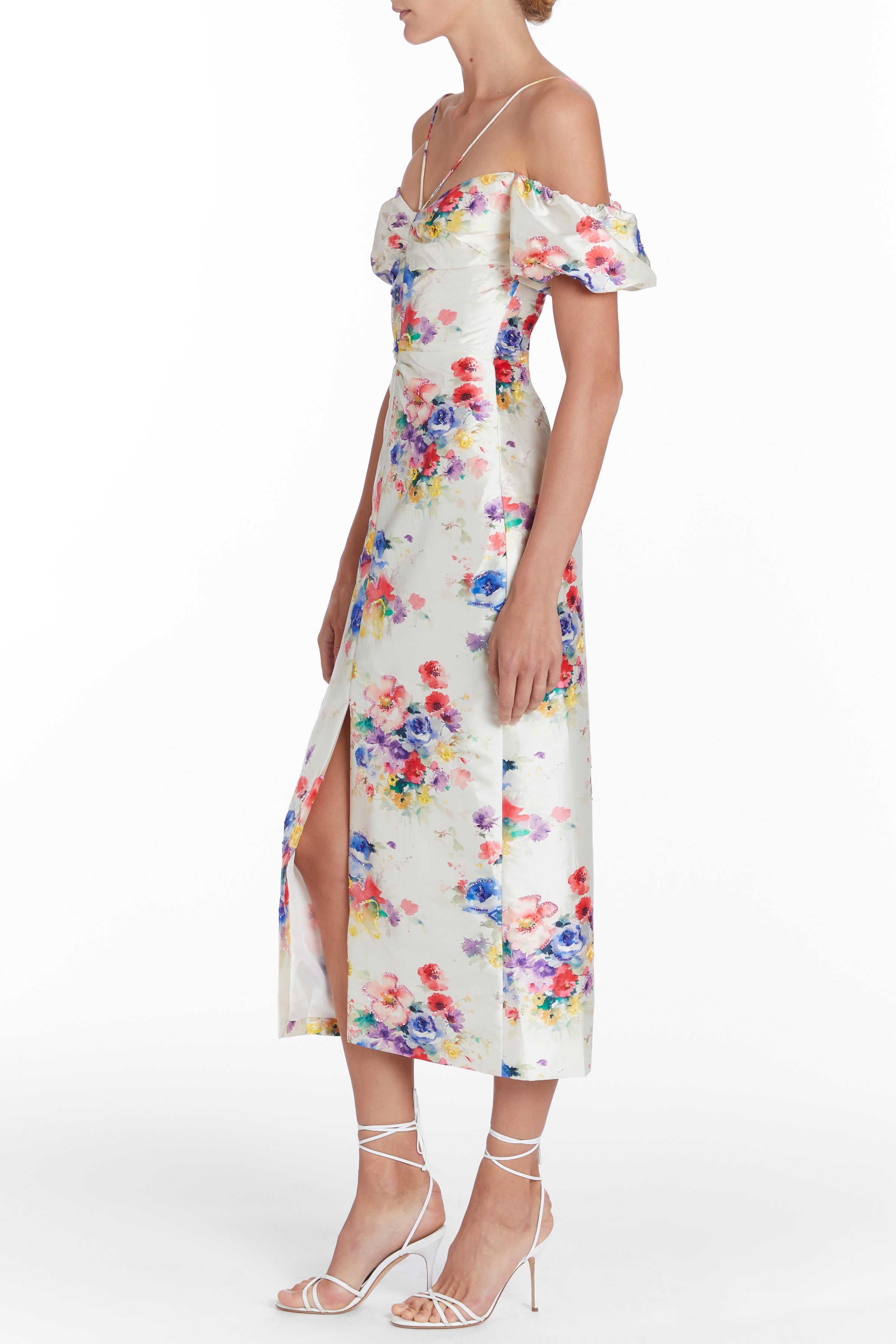 Palma Floral Off-The-Shoulder Ruched Dress