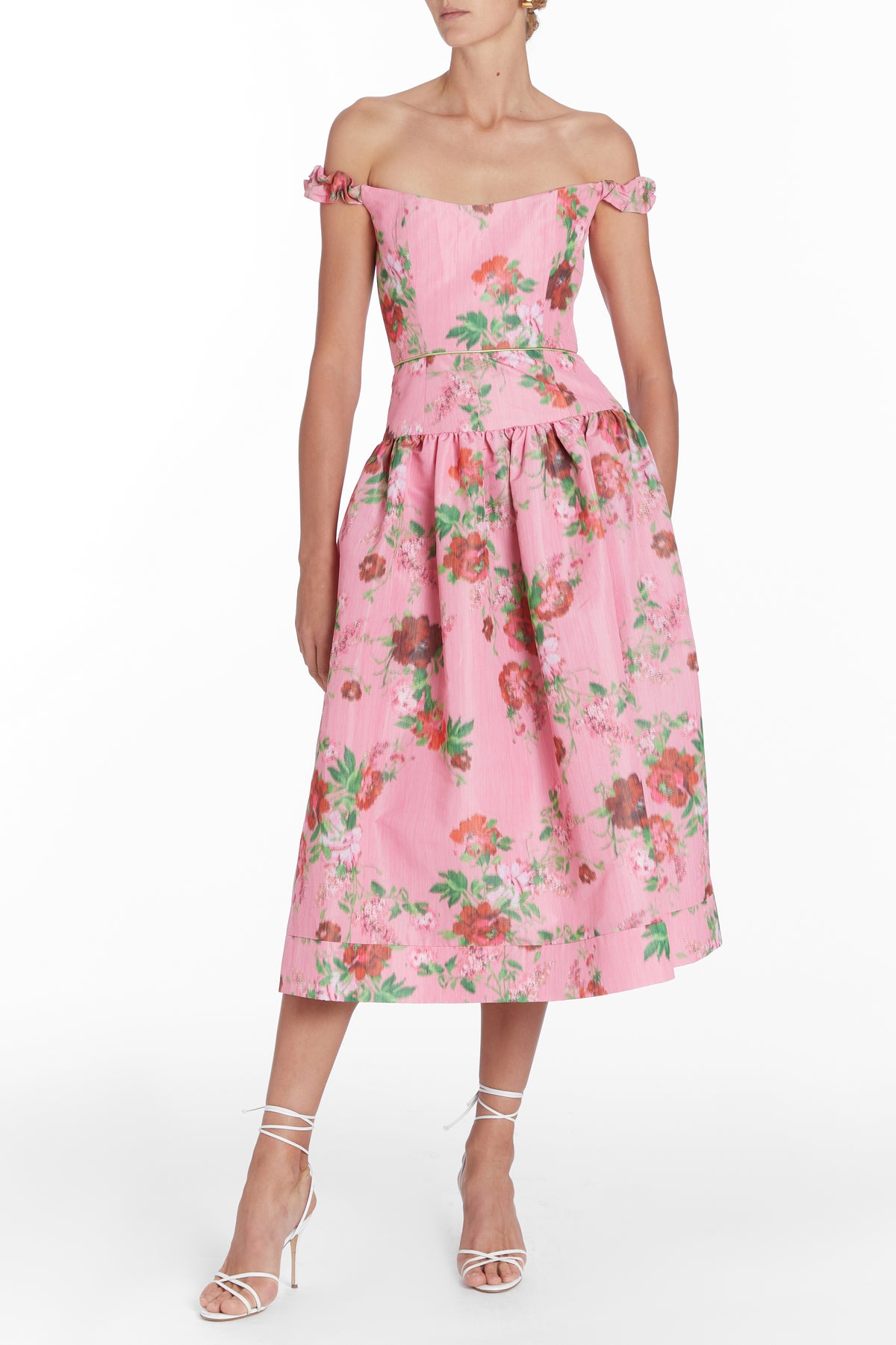 Giorgia Pink Floral Ikat Midi Dress – Markarian