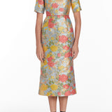 Gladys Floral Jacquard Midi Dress