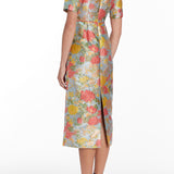Gladys Floral Jacquard Midi Dress
