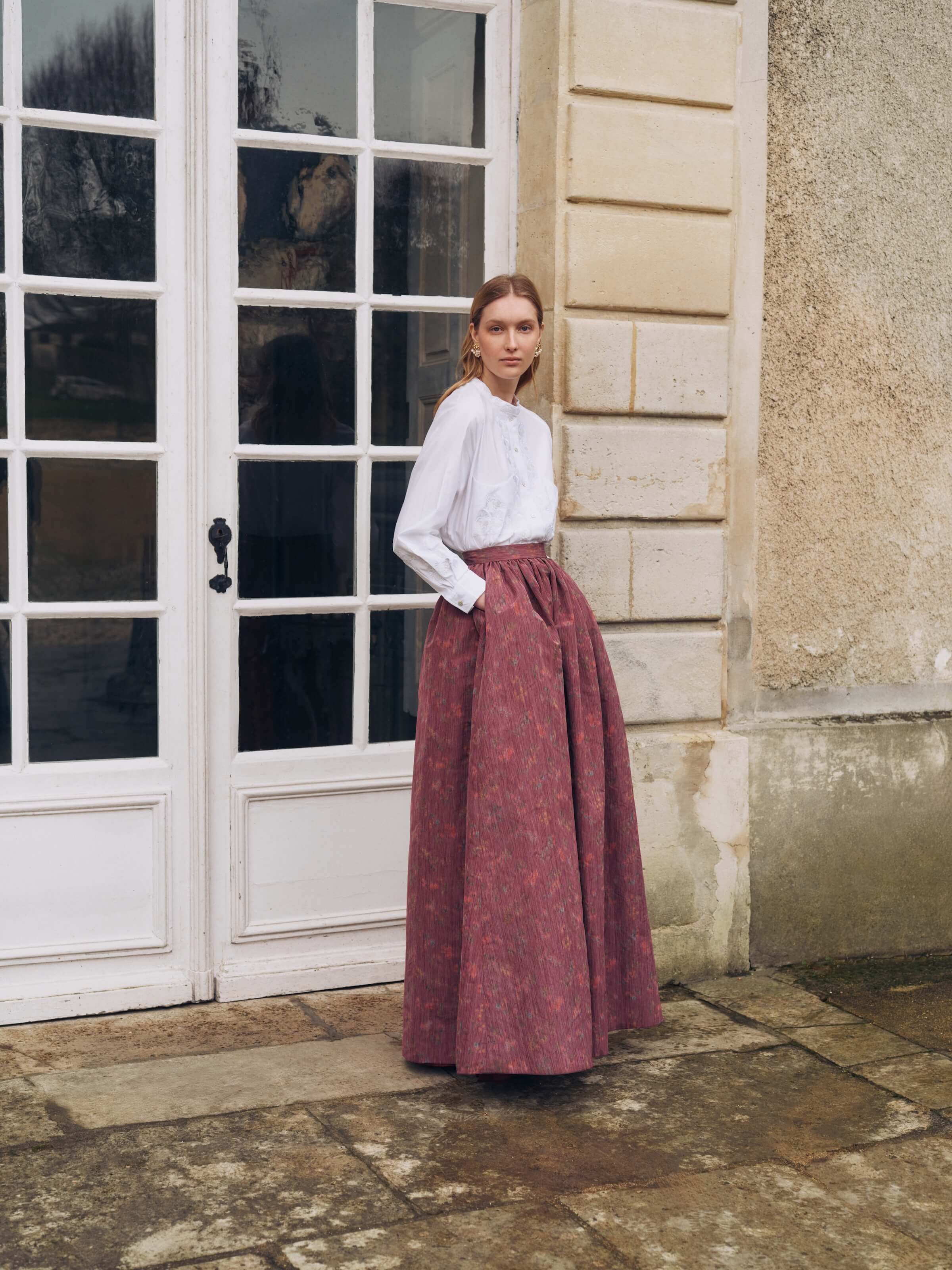 Morgaine Floral Ikat Full Skirt
