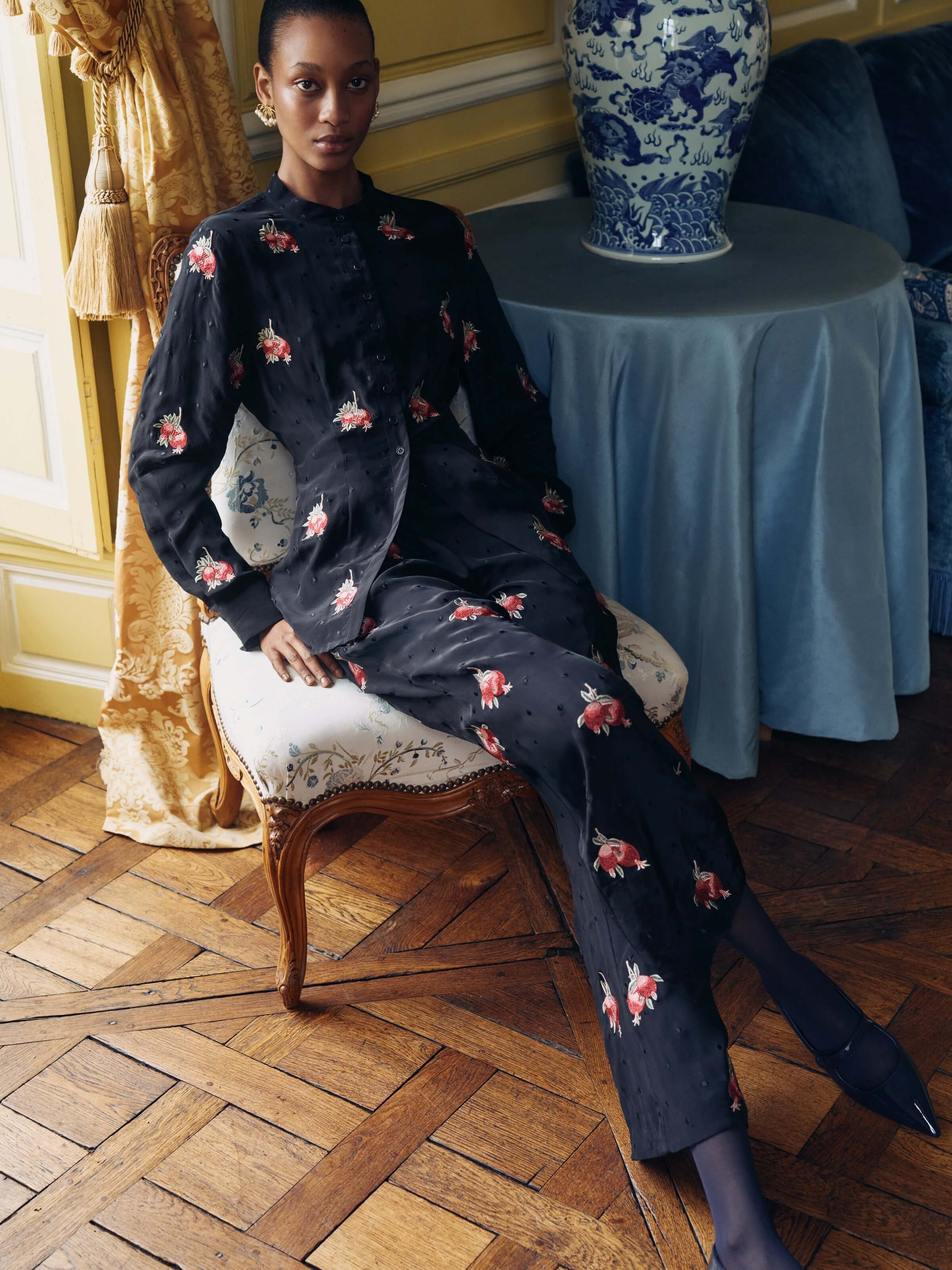 Lucille Pomegranate Polka Dot Pant