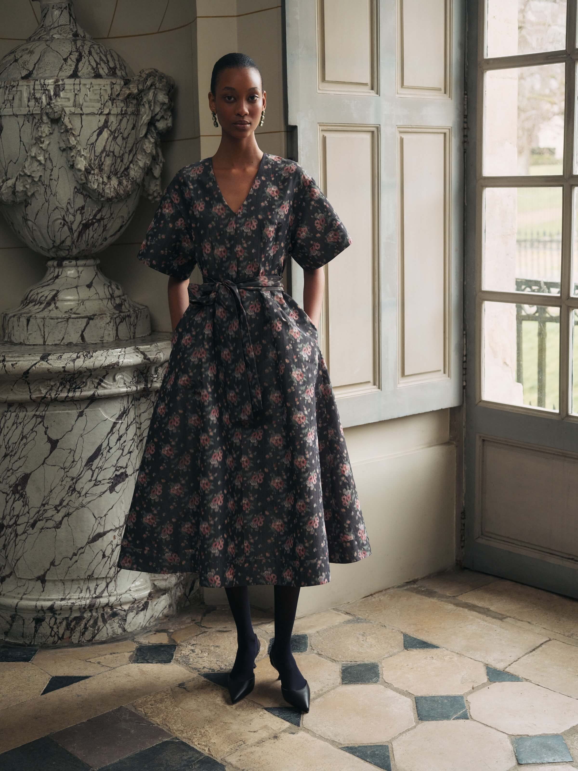 Lunetta Taffeta Pleated Dress