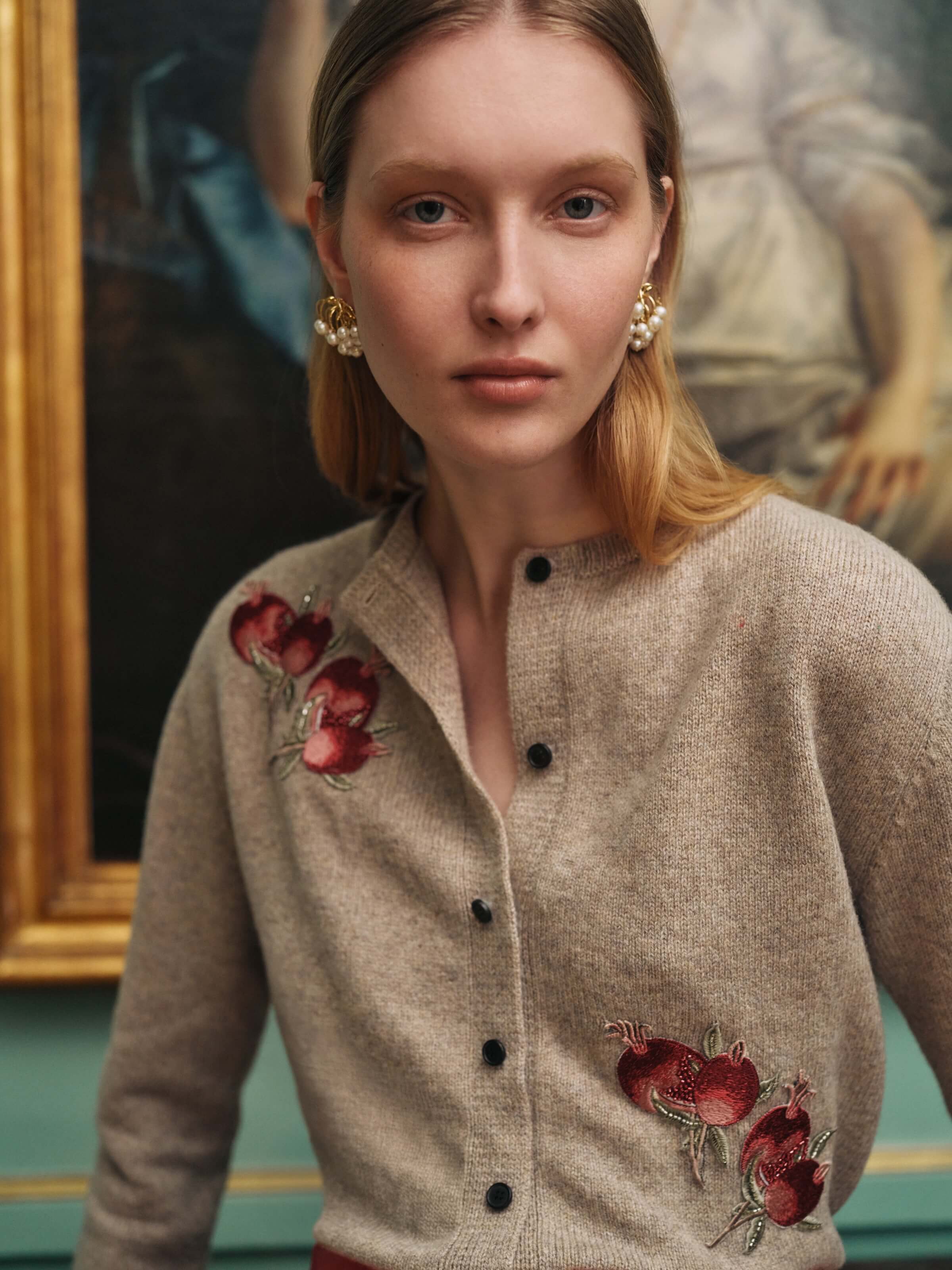 Theodora Pomegranate Knit Cardigan