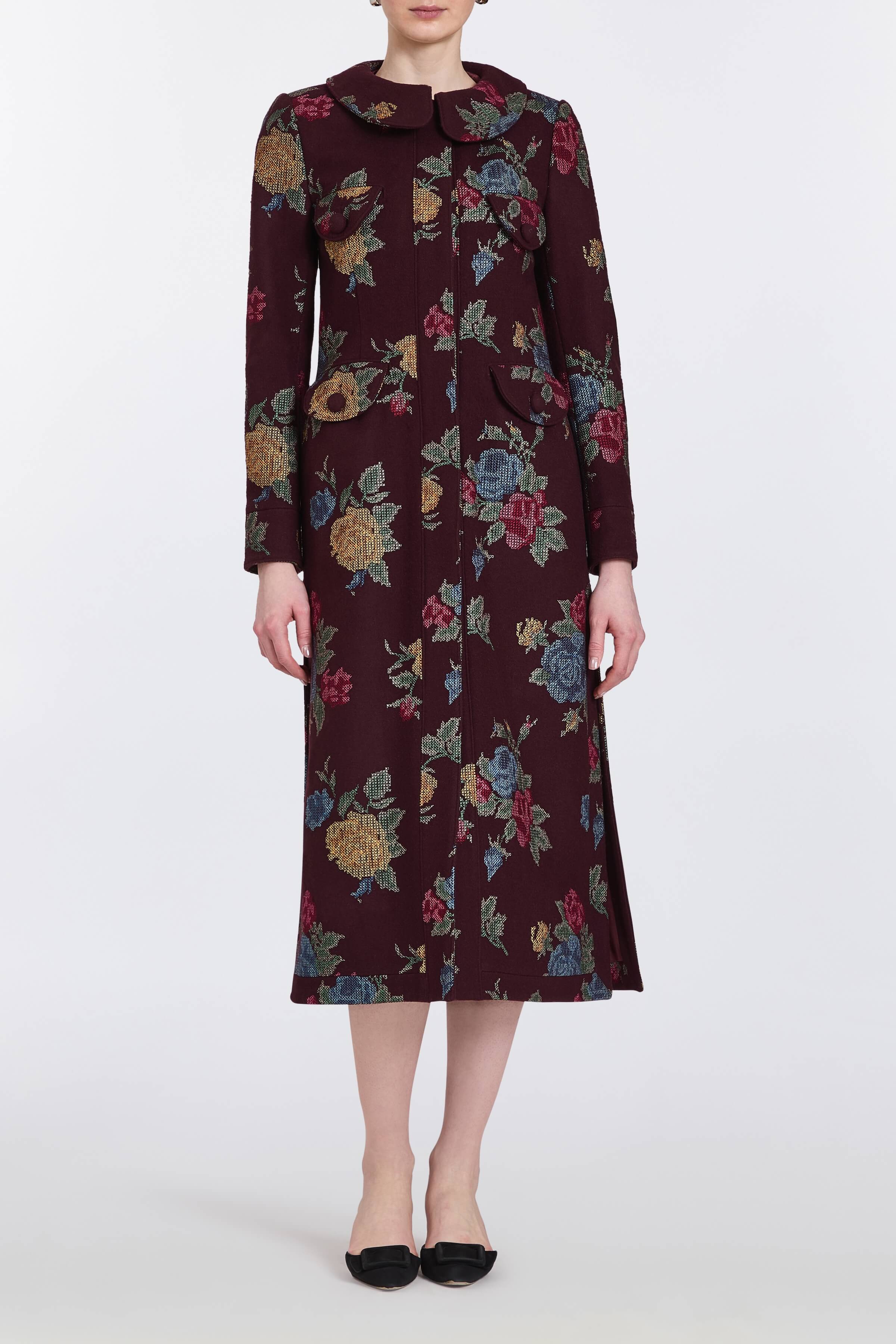 Alice Cross Stitch Floral Coat