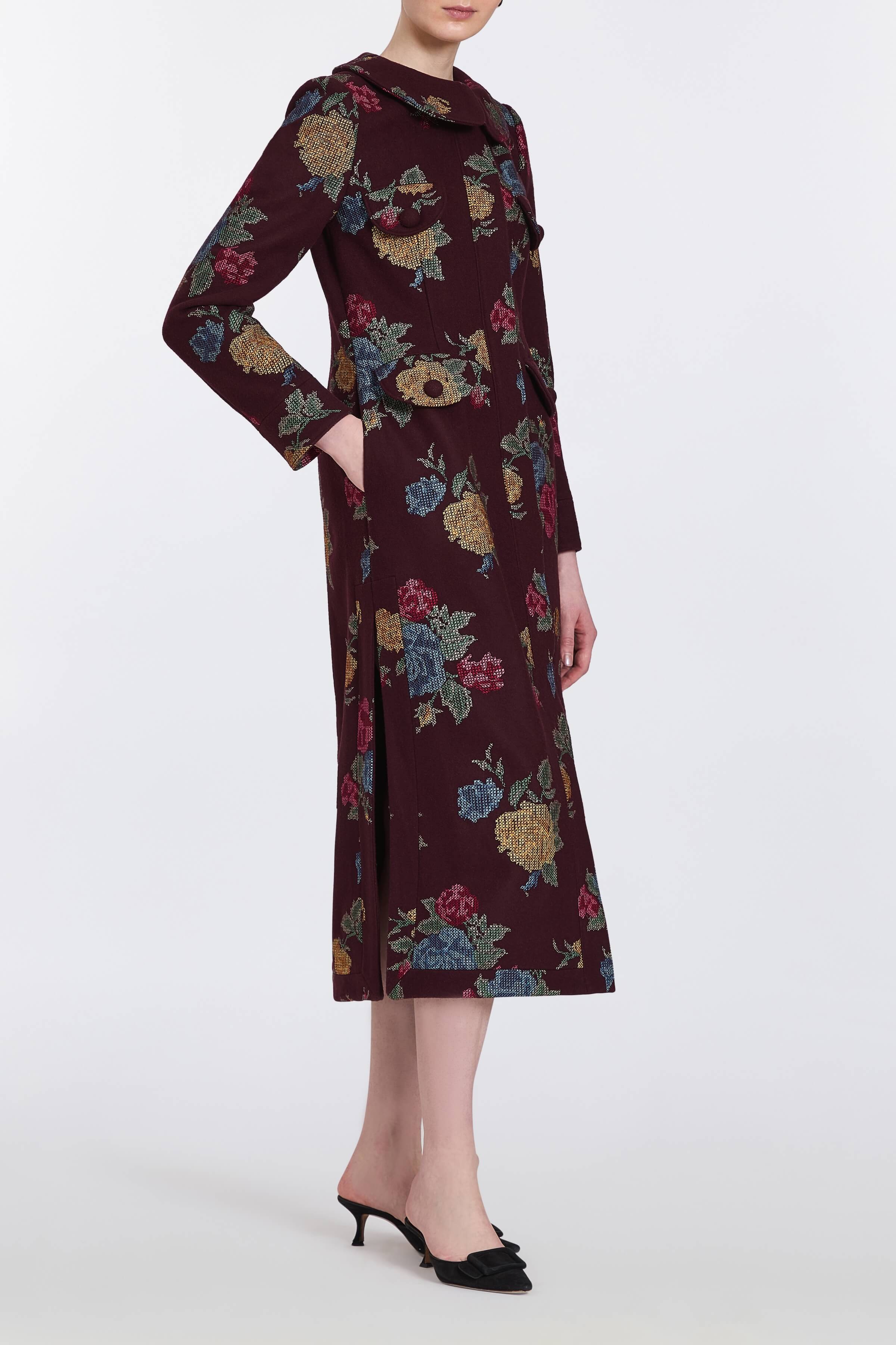 Alice Cross Stitch Floral Coat