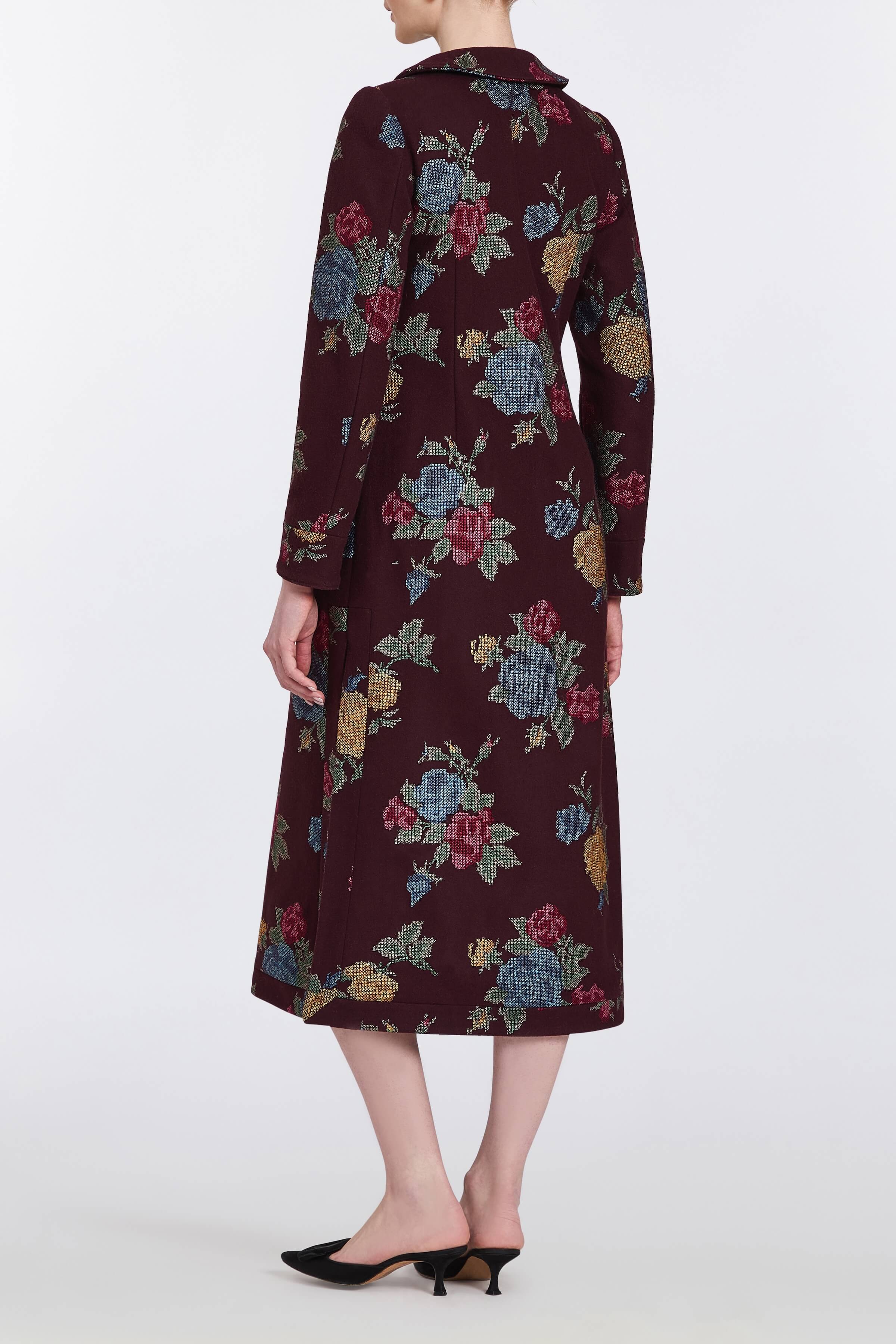 Alice Cross Stitch Floral Coat