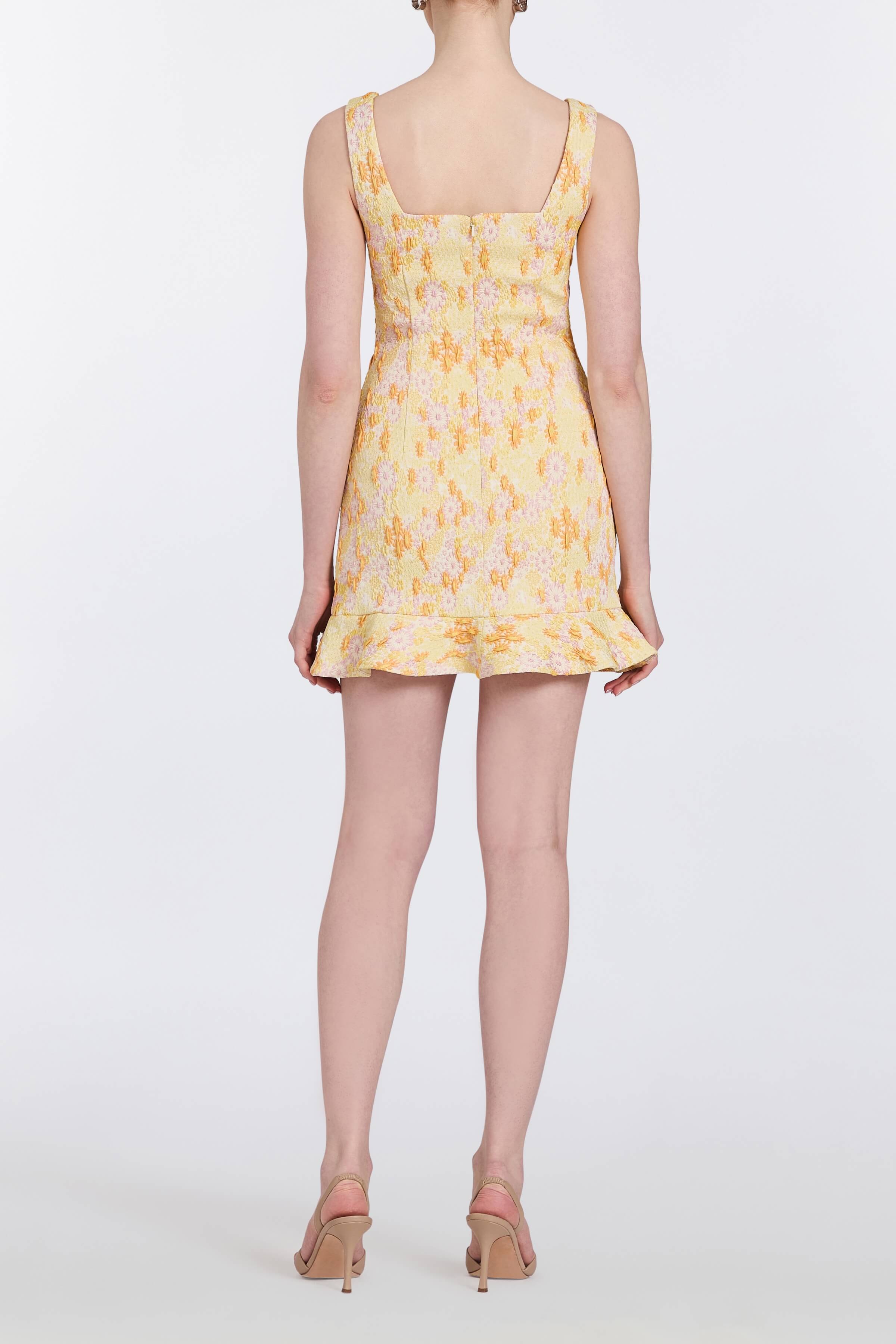 Kira Daisy Stretch Brocade Mini Dress