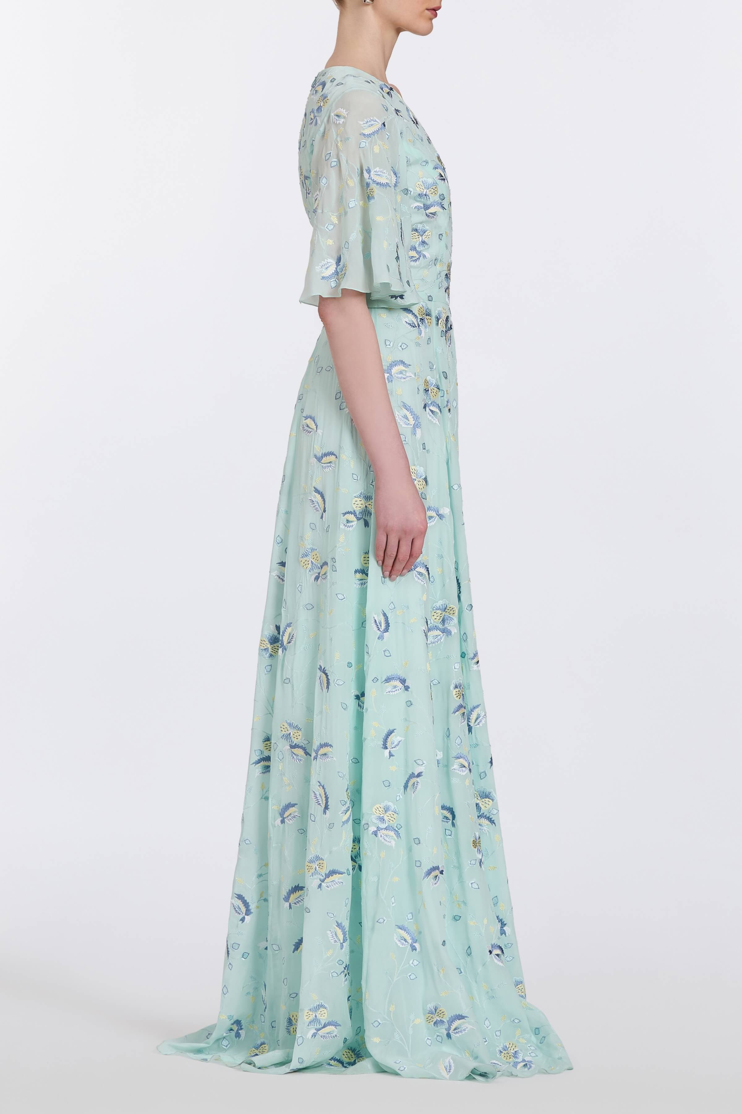 Charlotte Pansy Flutter Sleeve Gown