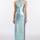 Nerine Gingham Sequin Gown