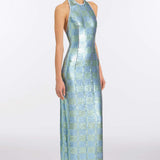Nerine Gingham Sequin Gown