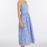 Nara Sequin Embroidery Midi Dress