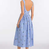 Nara Sequin Embroidery Midi Dress