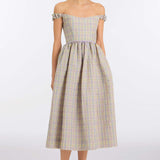 Ginger Pastel Plaid Midi Dress