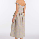 Ginger Pastel Plaid Midi Dress