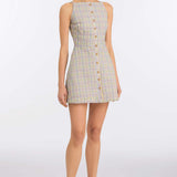 Skye Pastel Plaid Button Up Mini Dress