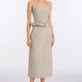 Kit Pastel Plaid Halter Top