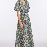 Margaretta Dusk Marigold Ikat Gown