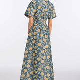 Margaretta Dusk Marigold Ikat Gown