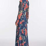 Adelaide Red Bloom Chiffon Gown