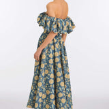 Freesia Dusk Marigold Ikat Midi Dress