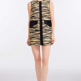Pearsei Zebra-Striped Mini Dress