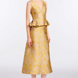 Pia Gold Midi Skirt
