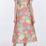 Astrid Sherbet Brocade Midi Dress