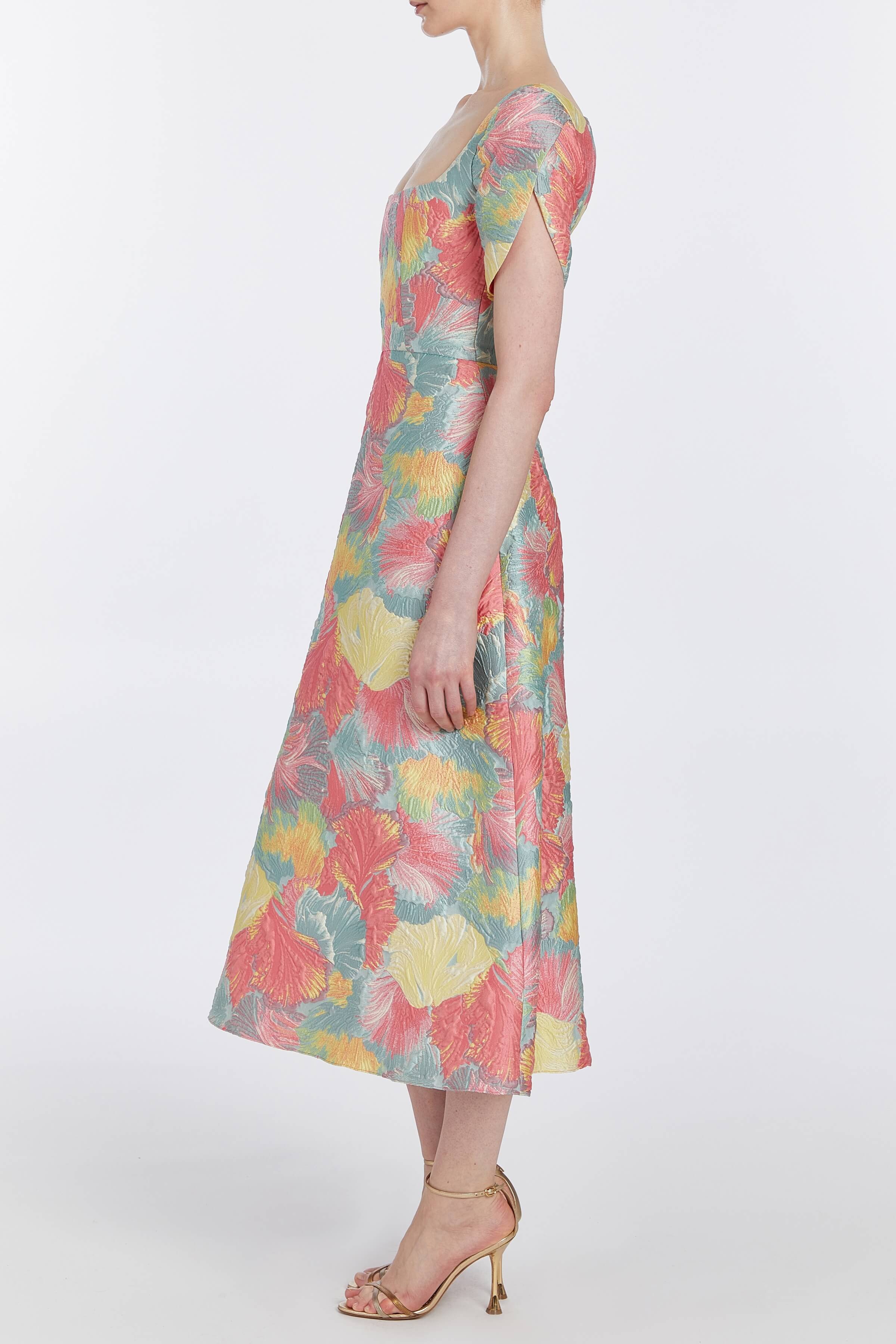 Astrid Sherbet Brocade Midi Dress