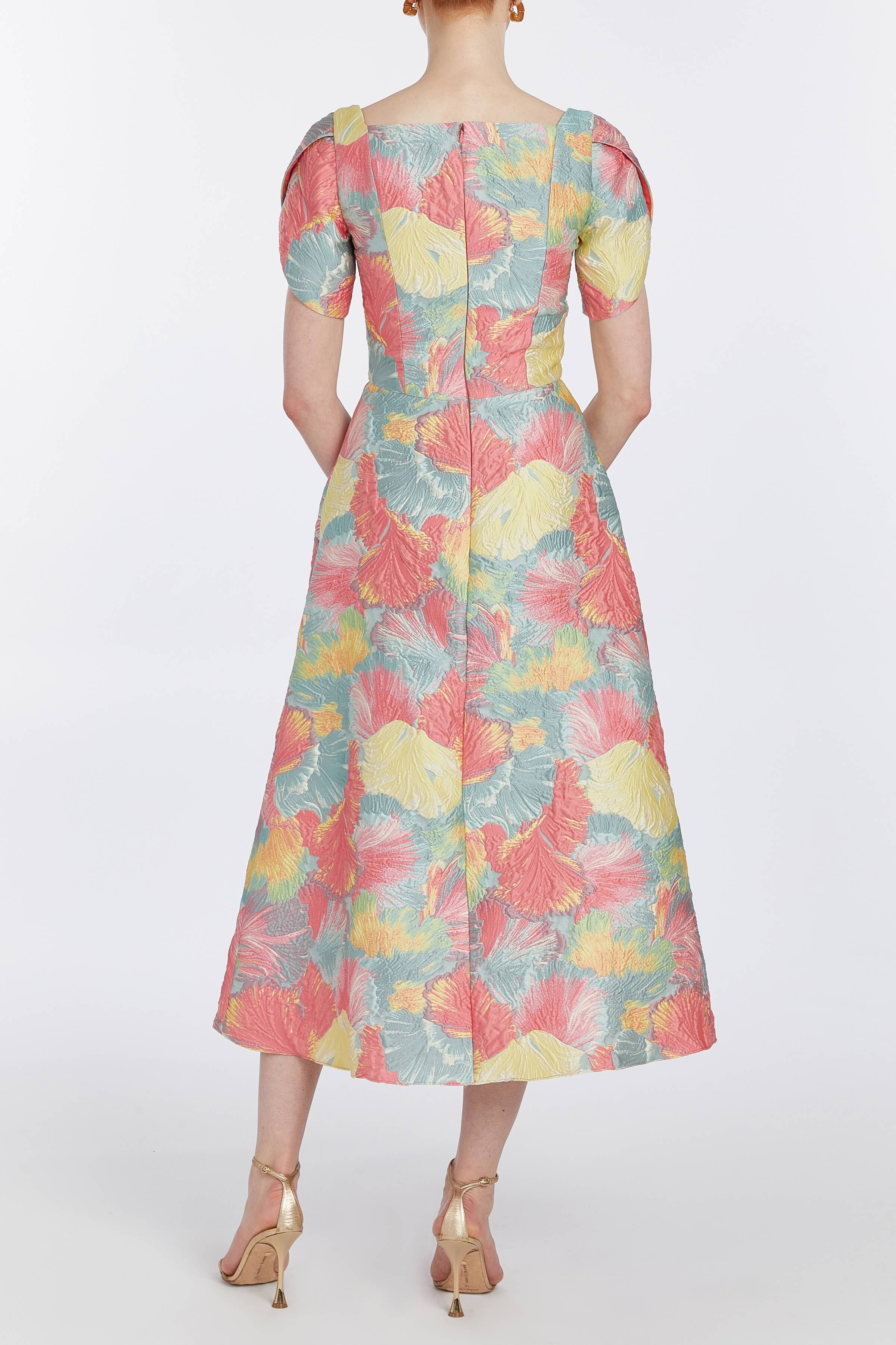 Astrid Sherbet Brocade Midi Dress