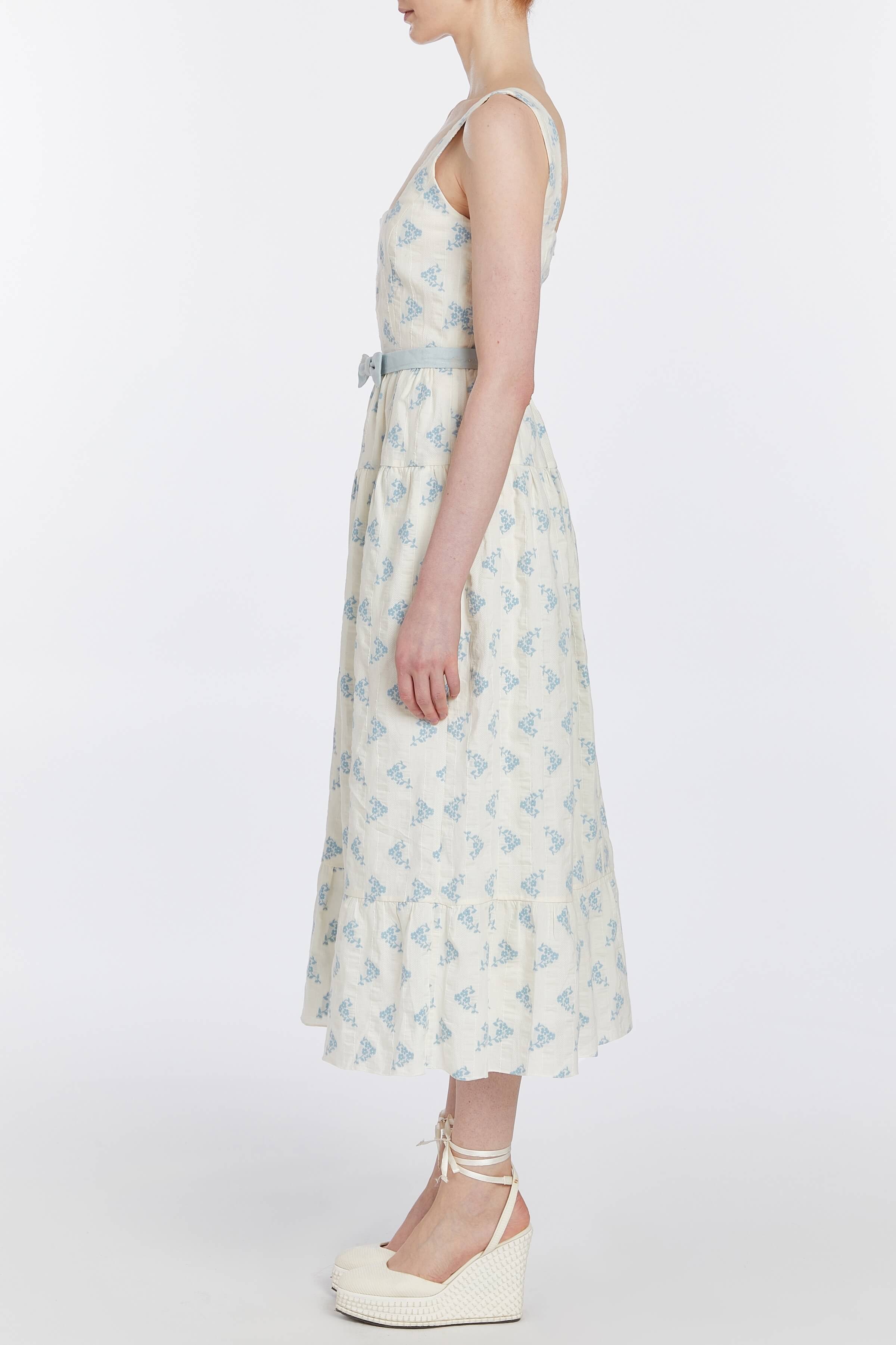 Pansy Floral Cotton Midi Dress