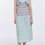 Ashton Blue And Pink Floral Smocked Dress