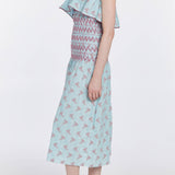 Ashton Blue And Pink Floral Smocked Dress