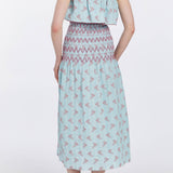 Ashton Blue And Pink Floral Smocked Dress