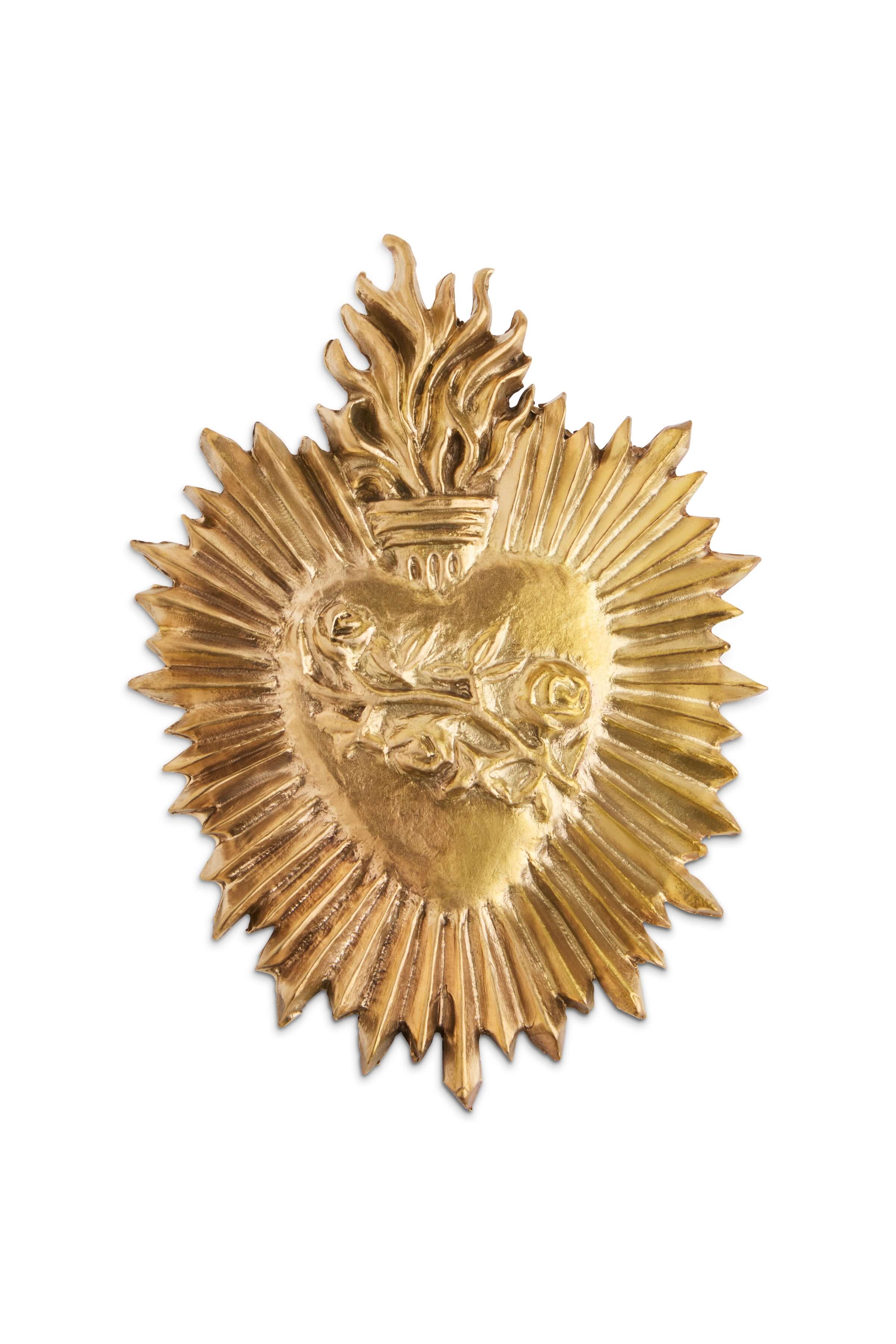 Amore Sacro Raw Bronze Sacred Heart Brooch