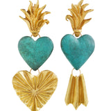Amore Sacro Patinated Bronze Sacred Heart Earring