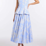 Soleil Floral Embroidered Midi Skirt