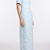 Gilda Cornflower And Mint Brocade Gown