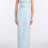 Lillia Cornflower and Mint Brocade Gown