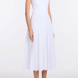 Maeve Cotton Eyelet Square Neck Midi Dress