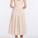 Penelope Blush Bouquet Cotton Eyelet Keyhole Midi Dress