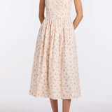 Leia Blush Bouquet Halter Neck Midi Dress